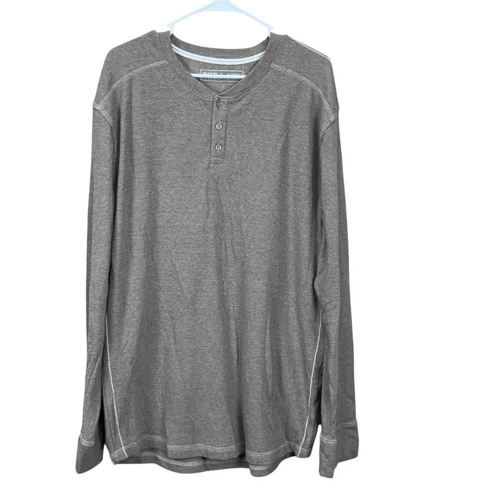 BKE Standard fit Long Sleeve Tan Pullover Henley Shirt Men's Size XL